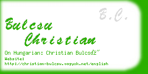 bulcsu christian business card
